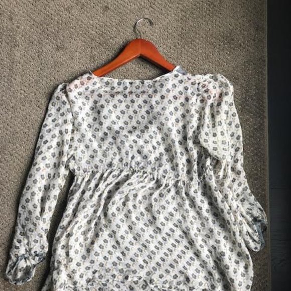 Grey and Cream Sheer Chiffon Blouse from Zara - Picture 3 of 3